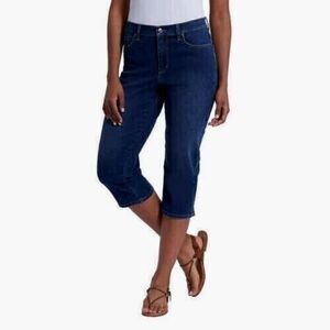 Gloria Vanderbilt Womens Amanda High-Rise Capri Jeans Melbourne Wash Blue Size 6